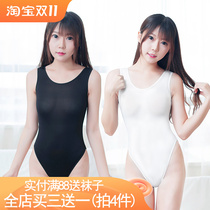 Siamese dead pool water Japanese student girl swimsuit swimsuit hollow semi-permeable pajamas one-piece underwear without chest pad