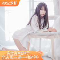 Boyfriend style sexy white shirt summer version loose mid-length shirt long-sleeved sunscreen shirt