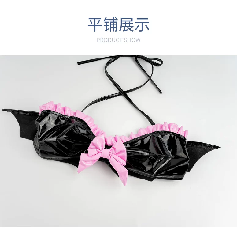 Bằng sáng chế Da Succubus Bikini Bộ Quỷ Nhỏ Gợi Cảm Cosplay Nữ Ren Suspender Nhà Quần Áo