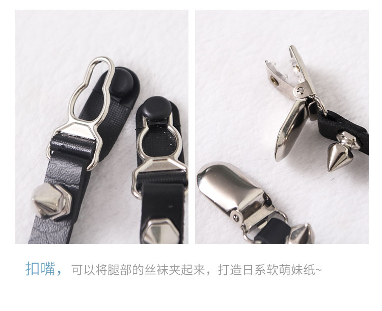 [撩 汉 sản xuất] ren garter clip đinh tán tình yêu chân vòng Harajuku phong cách garter belt một nạp