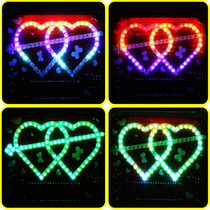 Heart-shaped water lamp kit 51 microcontroller electronic DIY colorful music version one arrow piercing heart scattered parts with procedures