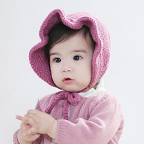 Korean baby hat autumn and winter ear protection warm girl baby child wool hat cute super cute tire hat tide Princess