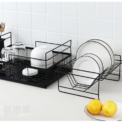 【优思居】铁艺厨房碗筷沥水架