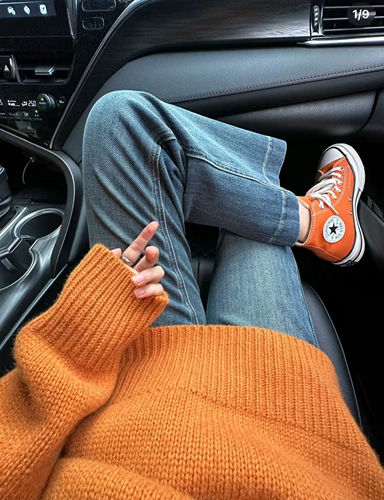 Converse 2024 Новый аутентичный оранжевый оранжевый и низкий гангстеры 1970 -х годов A11442c A11445c