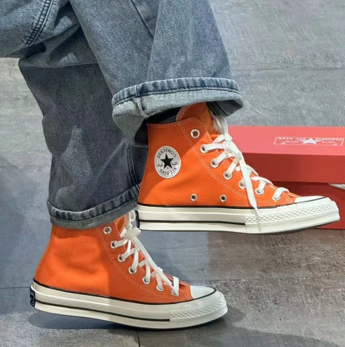 Converse 2024 Новый аутентичный оранжевый оранжевый и низкий гангстеры 1970 -х годов A11442c A11445c
