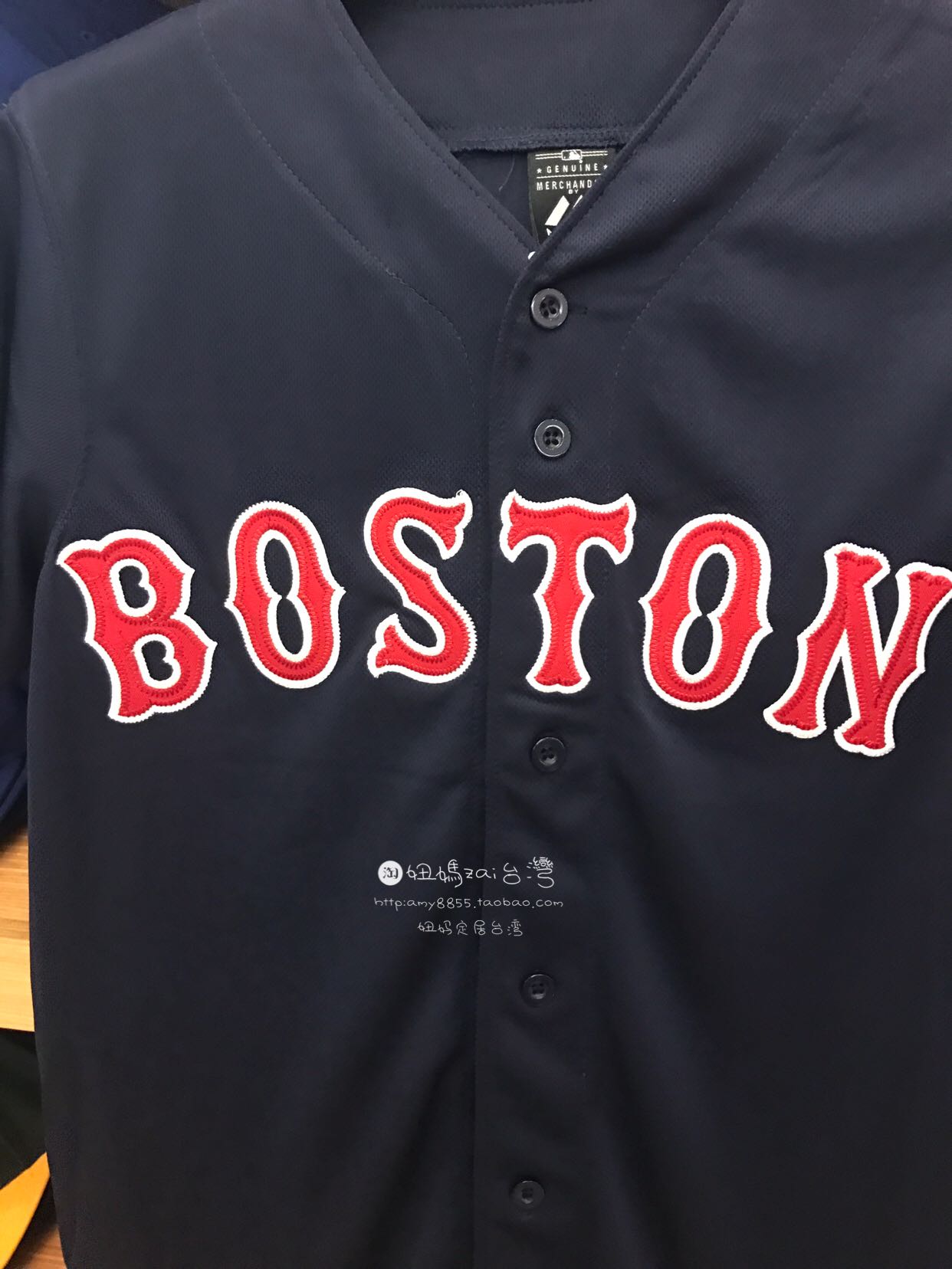 Đài Loan mua MLB Boston Red Sox Áo đồng phục bóng chày nam thể thao nút mở bộ adidas nữ cộc tay