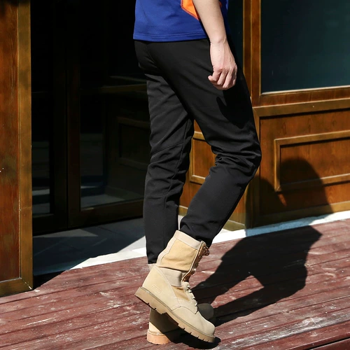 雪丘岛 Дорожные зимние однотонные водоотталкивающие удерживающие тепло дышащие мужские бархатные штаны