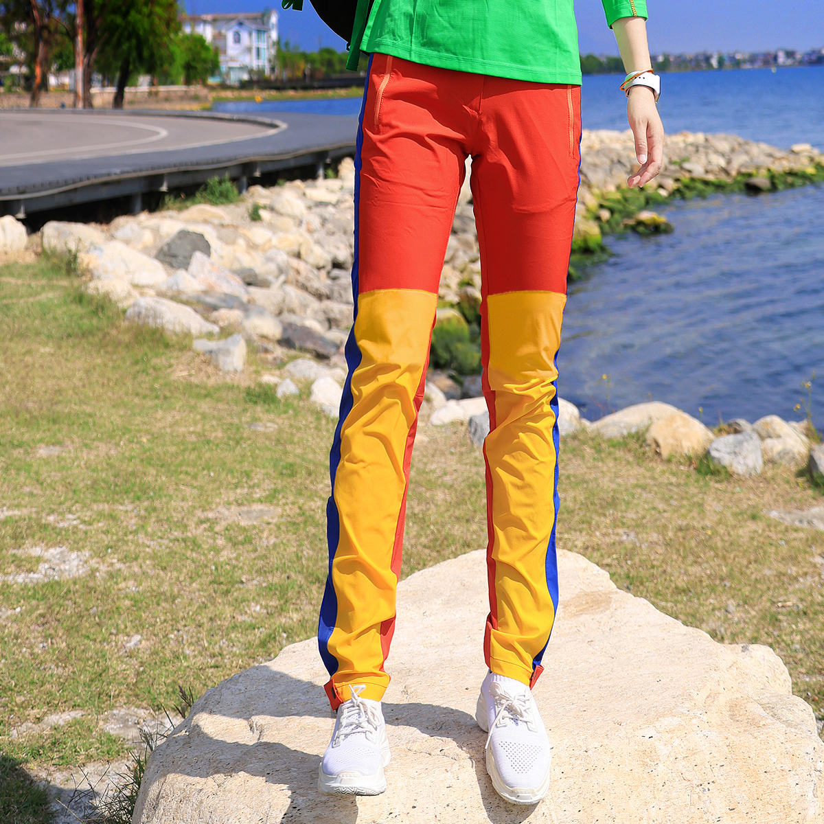 Xueqiu Island outdoor spring and summer new color-blocking casual trousers breathable and comfortable mountaineering travel hiking quick-drying pants ladies