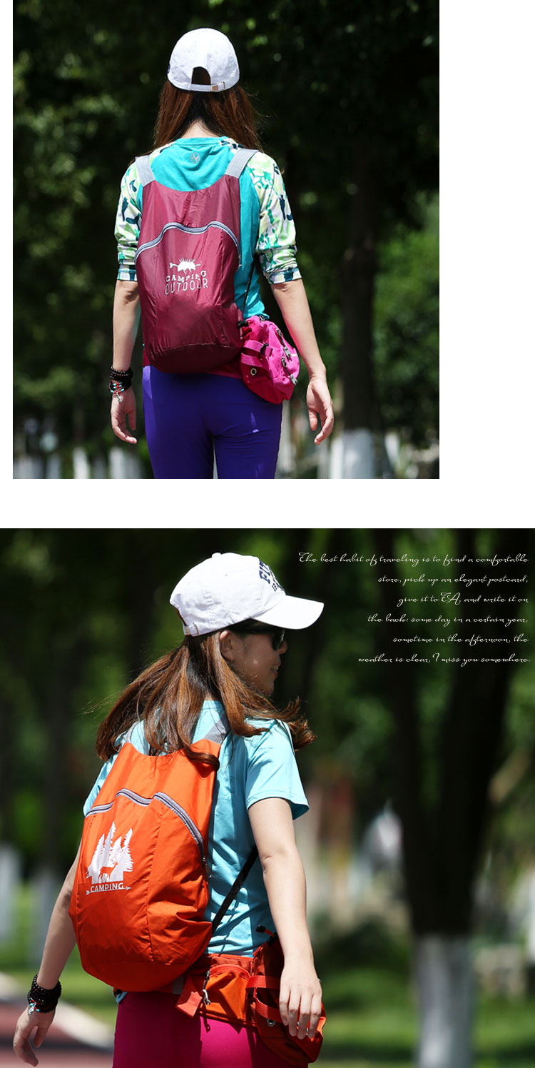 Tuyết Hill Đảo Ngoài Trời New Solid Color Skin Ba Lô Trọng Lượng Nhẹ Gấp Ba Lô Du Lịch Ngoài Trời Giải Trí Ba Lô balo hàn quốc