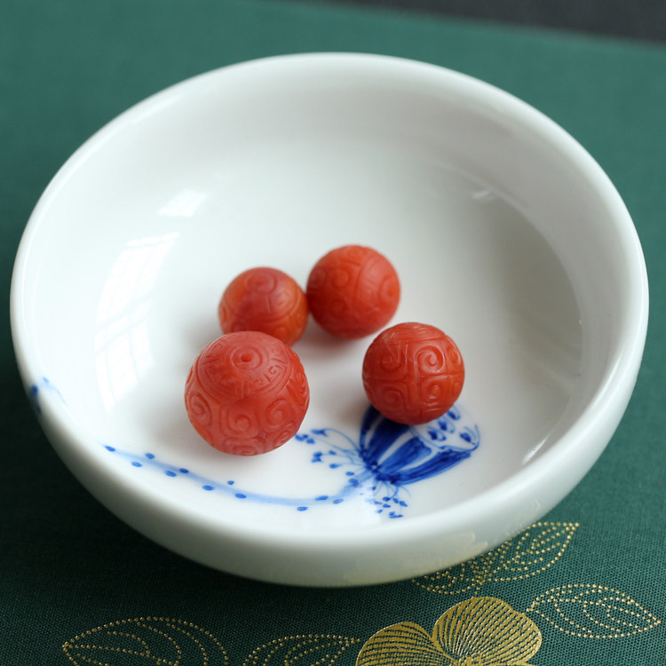 Collection of Yunnan Baoshan willow material Nanhong agate back pattern beads original play accessories lucky beads