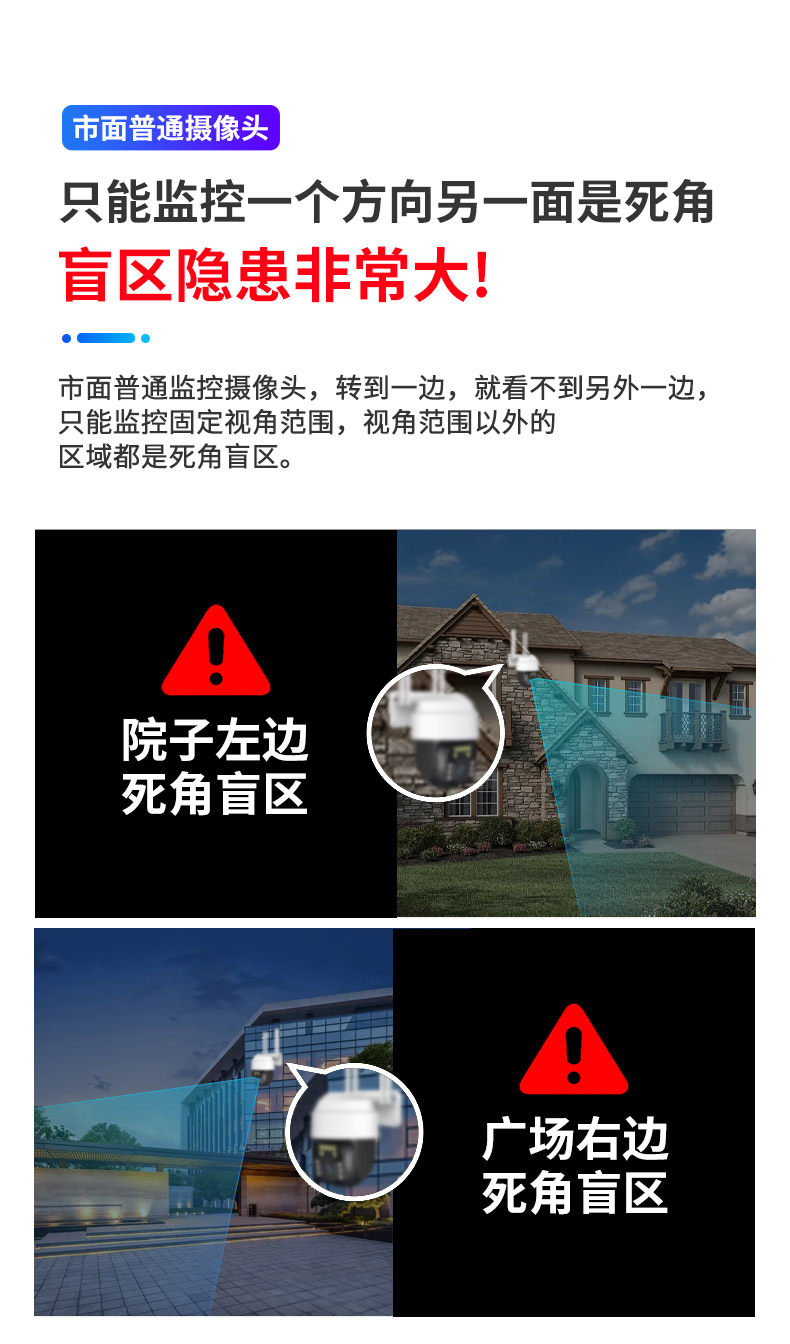 IP-камера 监控器360度无死角家用太阳能双目摄像头无线手机远程室外4g摄影 Stjiatu