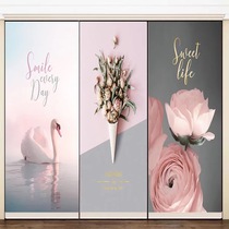 Wardrobe tripchin glass door decoration self-adhesive door stickers wardrobe old door transformation creative door stickers self-adhesive whole sheet paste