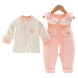 Милый осенний комплект для девочек для принцессы для раннего возраста, хлопковый стеганый комбинезон