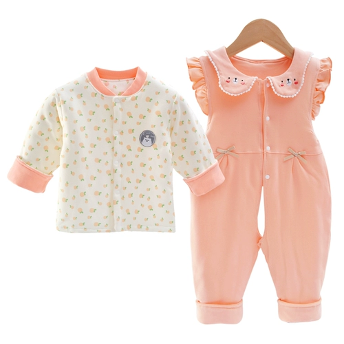 Милый осенний комплект для девочек для принцессы для раннего возраста, хлопковый стеганый комбинезон