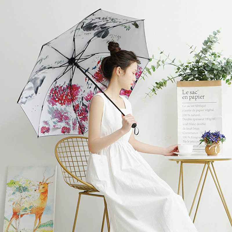 羚羊早安 原创插画防紫外线晴雨伞 天猫优惠券折后￥15.7起包邮（￥65.7-50）多花色可选