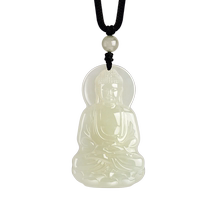 Zhou Taisheng Hotan Jade Buddha Pendant for Men and Women Guanyin Necklace Peace Couple Pendant as a Gift for Boyfriend and Girlfriend