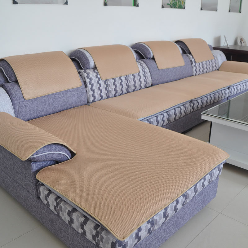 Simple beige ice silk non-slip chair cushion luxury summer cool sofa cushion imperial concubine cushion four seasons universal custom