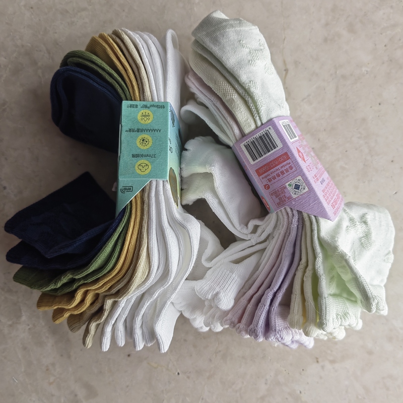 Sam's Generation mm Boys and Girls Moisture-Absorbing Quick-Drying Cotton Socks Long-Staple Cotton Socks Children's Spring, Summer, and Autumn Short Socks 7-Pair Pack