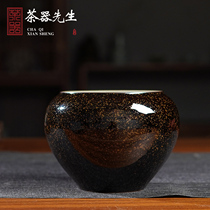 Chen Aimings daughter Chen Huifang Longquan celadon high-grade blue sea star River washing water slag bucket Jianshui kung fu tea ceremony