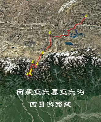 Tibet Yadong Gou Yang Zhuo Yong wrong Gyantse four-day self-driving travel navigation map Google Ovi trajectory route