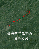 Guizhou Tongren Fanjingshan Huguo Temple 2nd self-driving navigation map Aowei trajectory route