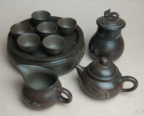  Guangxi Qinzhou Nixing pottery tea set set 10-piece ceramic tea set set promotion Ancient An pottery