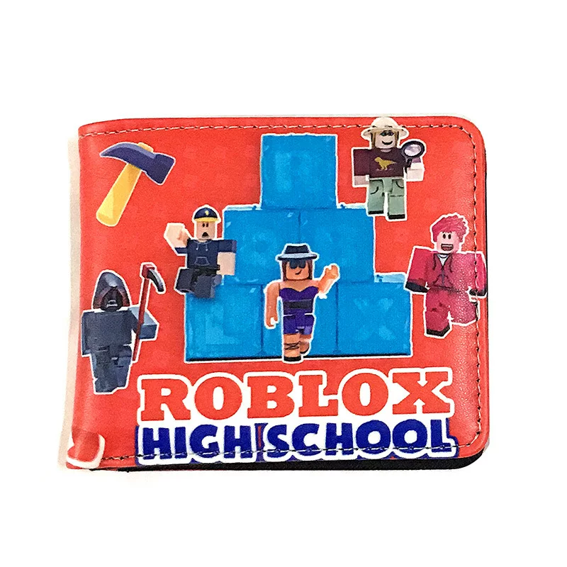 Игровой периферий ROBLOX короткая зажимная клипса, Cartoon виртуальный мир, учащийся мальчик и девочка, PU-кошелёк для монет