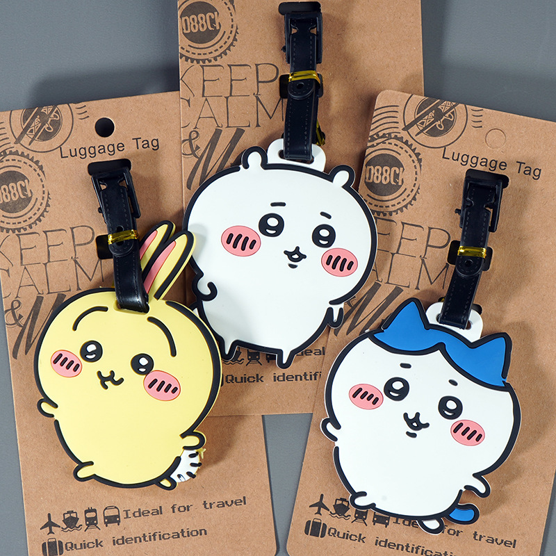 Jiyikawa Self-Deprecating Bear-Shaped Luggage Tag Travel Accessories Check-In Boarding Pass Card Holder Pendant Jiyikawa Self-Deprecating Bear-Shaped Luggage Tag Travel Accessories Check-In Boarding Pass Card Holder Pendant