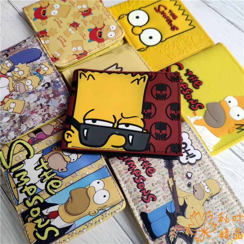 Simpson Wallet Short Style Student Unisex Korean Version Cartoon Peripheral Personality Retro 80% off Wallet Pu Leather Wallet