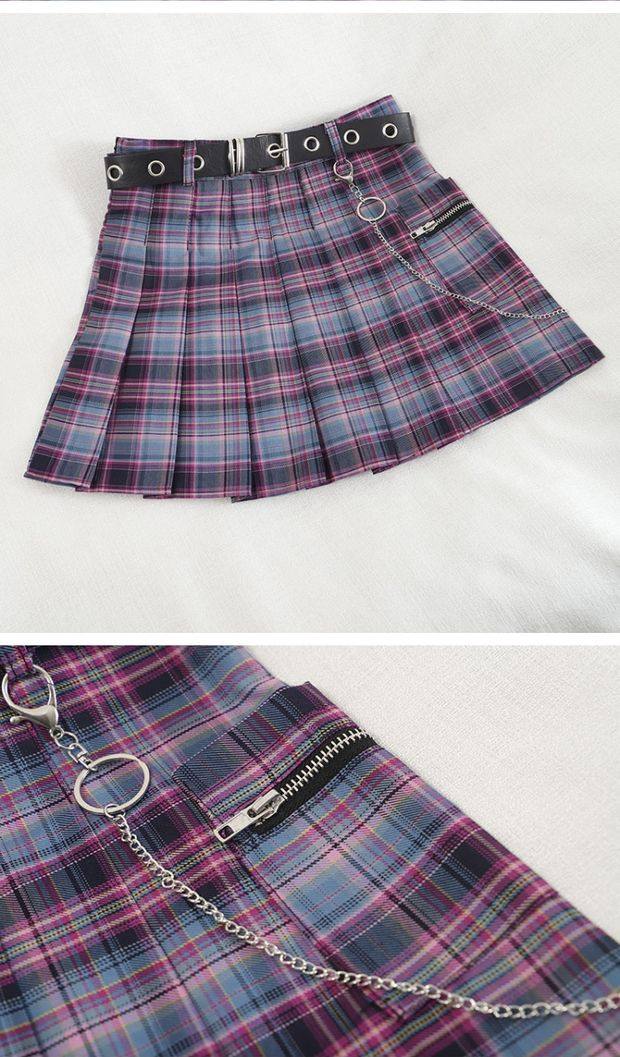 Gradient Plaid Skirt Image 1