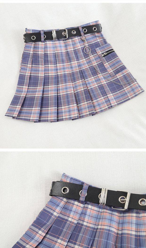 Gradient Plaid Skirt Image 2