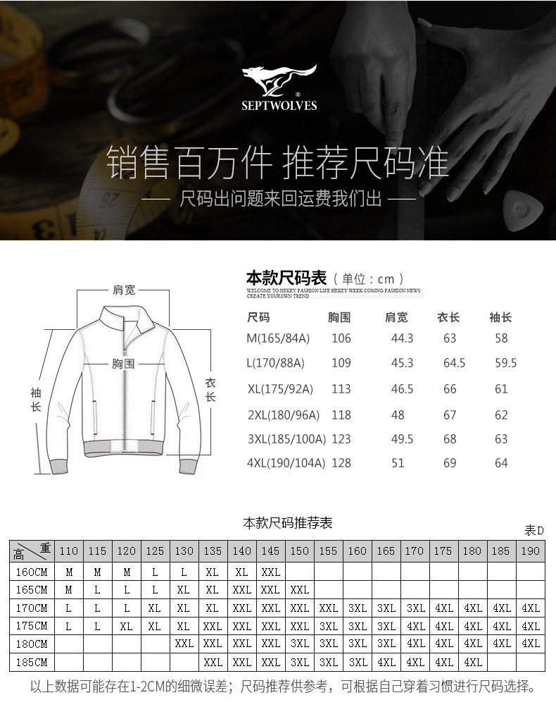 Blouson homme SEPTWOLVES    manches longues en Polyester - Ref 3118420 Image 10