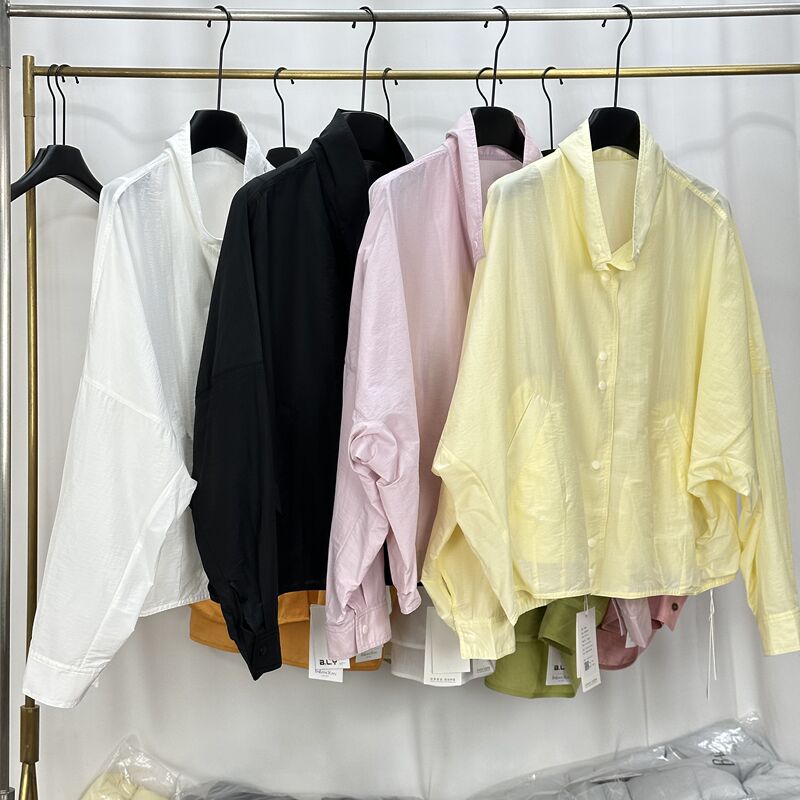 82Gc027 Casual Style Long-Sleeved Shirt for Women 2026 Spring Loose and Versatile Shirt for Small People, Age-Reducing Top for Summer
