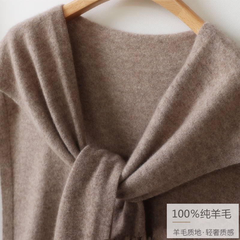 Pure Wool Knitted Shawl for Women, Cashmere Scarf, Cape for Air-Conditioned Rooms, Warm Shoulder and Neck Protection, Poncho, Vest