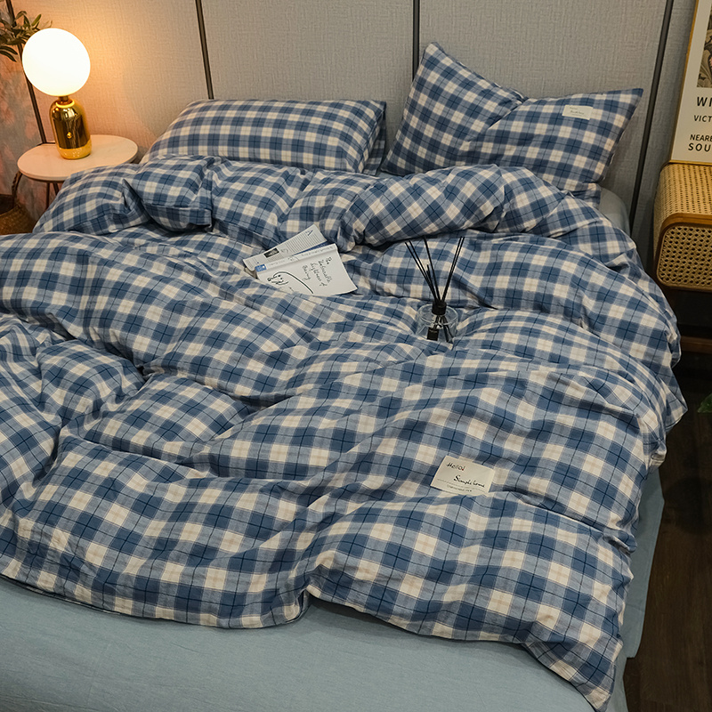 Simple water washed cotton pure cotton quilt cover single piece soft full cotton quilt cover 200x230 student dorm room single 150x200