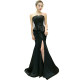 Evening dress 2022 new sexy slit black evening dress slim fit banquet host celebrity long section female