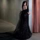 Black fishtail banquet evening dress 2022 new high-end sense French light luxury niche temperament one-shoulder costume