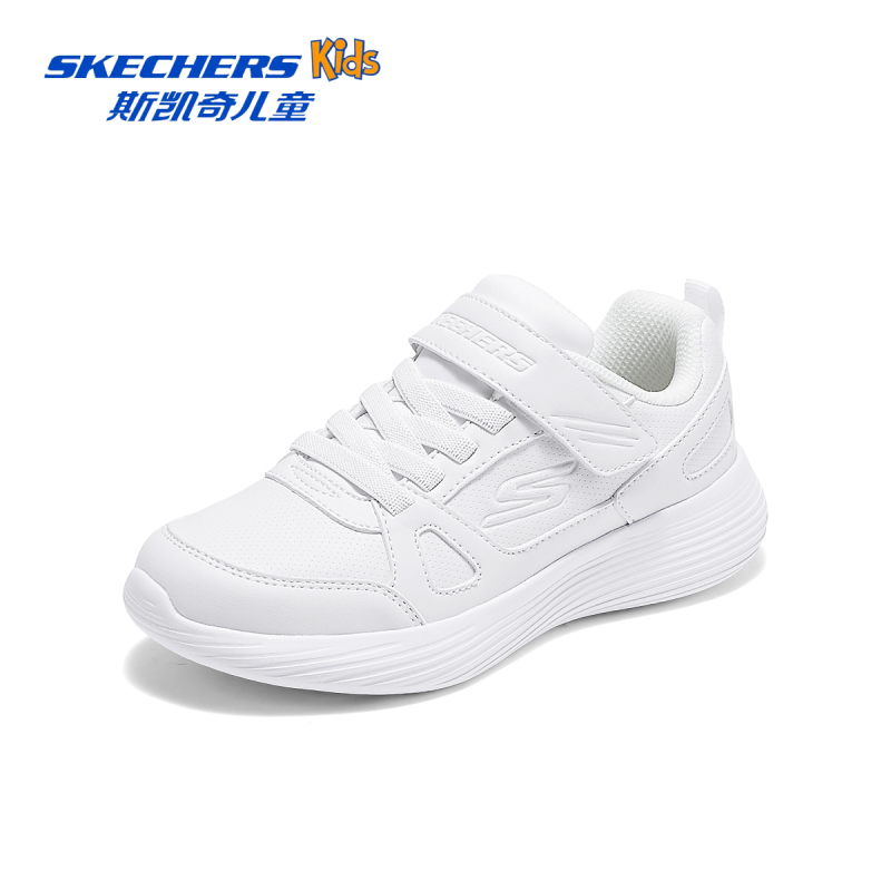 Skechers Kidsren's Sports Shoes 2026 Autum New Sports Training Shoes Campus Full Leather Casual White Shoes 405086L