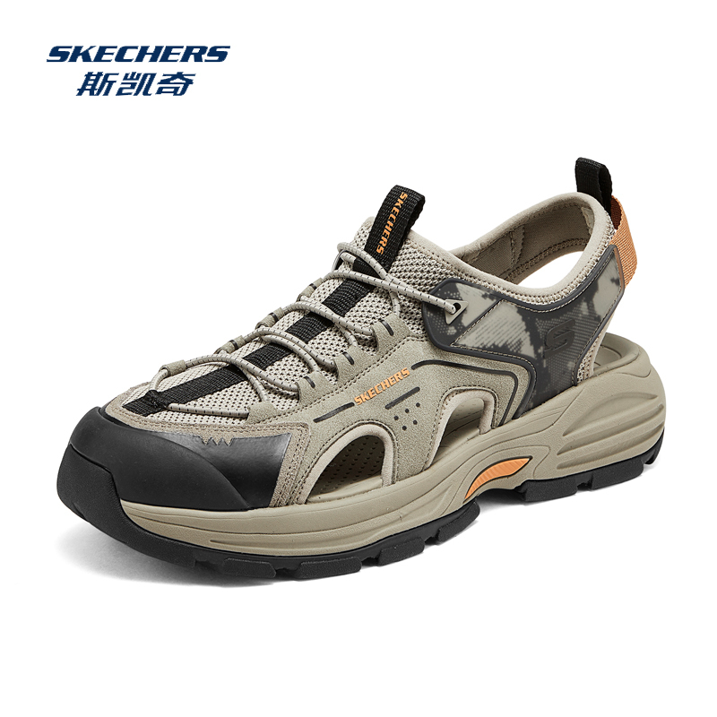 Skechers New Style Closed-Toe Sandals for Men, Outdoor Soft-Soled Beach Shoes, Water Shoes 205474