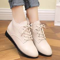 Casual Leather Shoes Women 2020 New 100 Hitch Spring Autumn Season Single Shoe Inner Heightening Slope Heel High Helper Genuine Leather Flat Girl Shoes