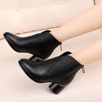 Short Boots Woman Fall 2020 New Coarse Heel Martin Boots Womens Single Boots Leather Boots Short Barrel Bare Boots With 100 Hitch Boots