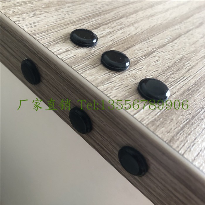 Flat cylindrical black non-slip foot pad furniture electrical appliances anti-collision plastic pad anti-collision noise reduction colloidal particles 10*2 100 particles