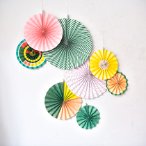 Paper flower fan set Birthday year-old party decoration Wedding room decoration Activity scene decoration New style