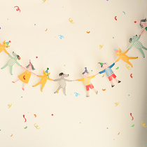 South Korea Banner Color Flag Children Birthday Lagara Flag Baby Girl Boy Birthday Party Scene Arrangement Decoration