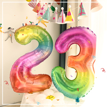 40 Inch Jelly Digital Gradient Aluminum Film Balloon Baby Girl Child Birthday Party Decoration Scene Arrangement