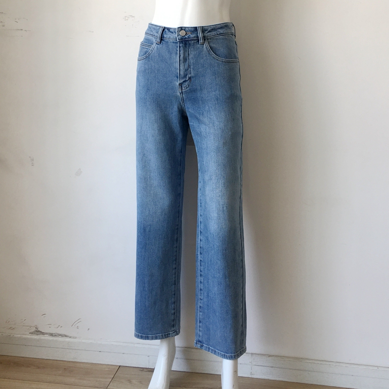 Tang's Store LAOSHU Mid-Rise Slightly Stretchy Straight-Leg Jeans