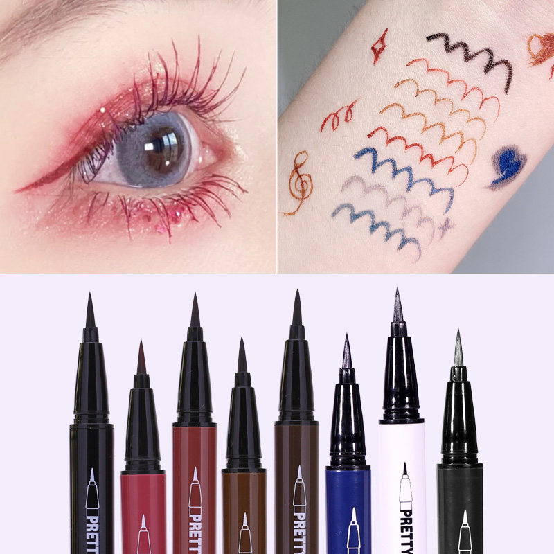 xixi pseudo-colored brown inner eyeliner liquid pen soft head not dizzy waterproof long-lasting ins net red with the same paragraph