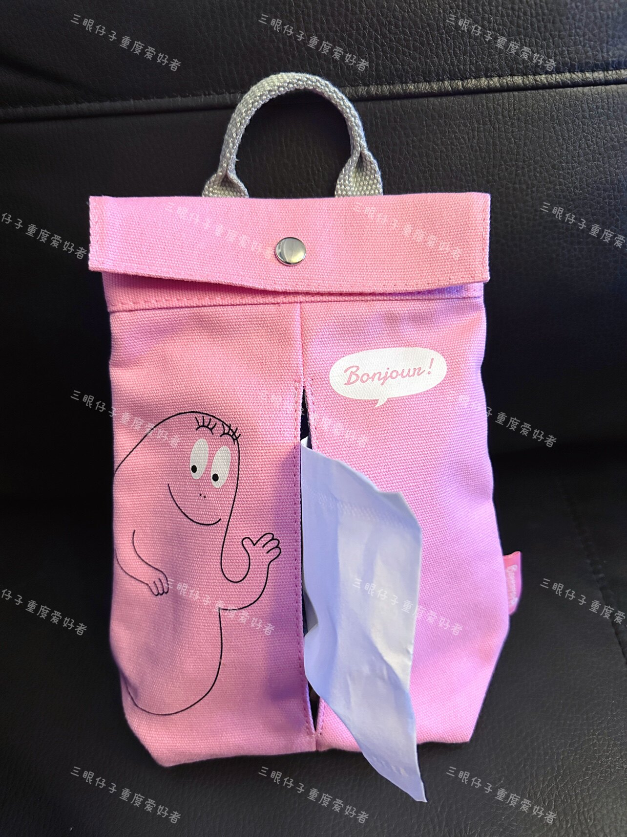 Japan Baba Papa pink storage bag cartoon can hang paper towel bag mask storage bag pumping paper bag