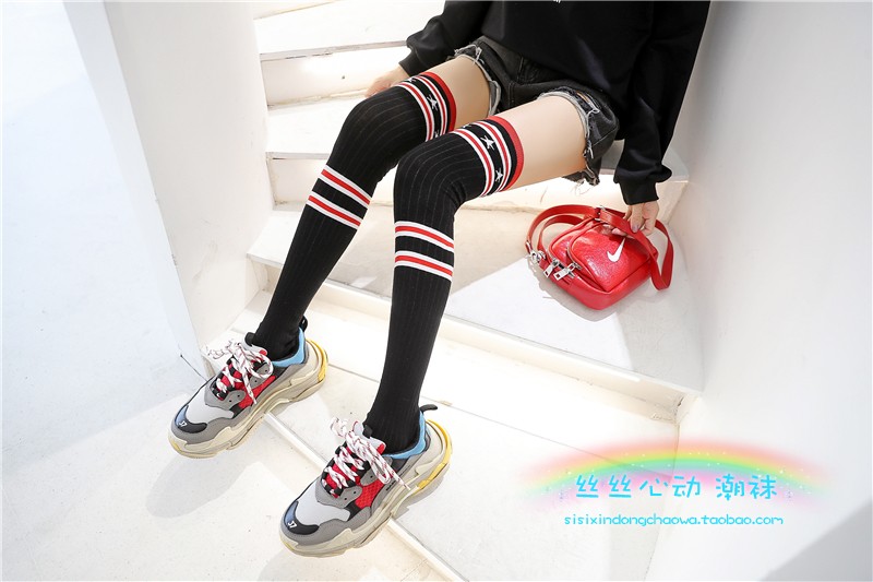 Thời trang cotton Nhật Bản kéo dài qua vớ đầu gối mùa thu và mùa đông dày ống đùi cao là tất chân quần tất siêu mỏng mùa hè