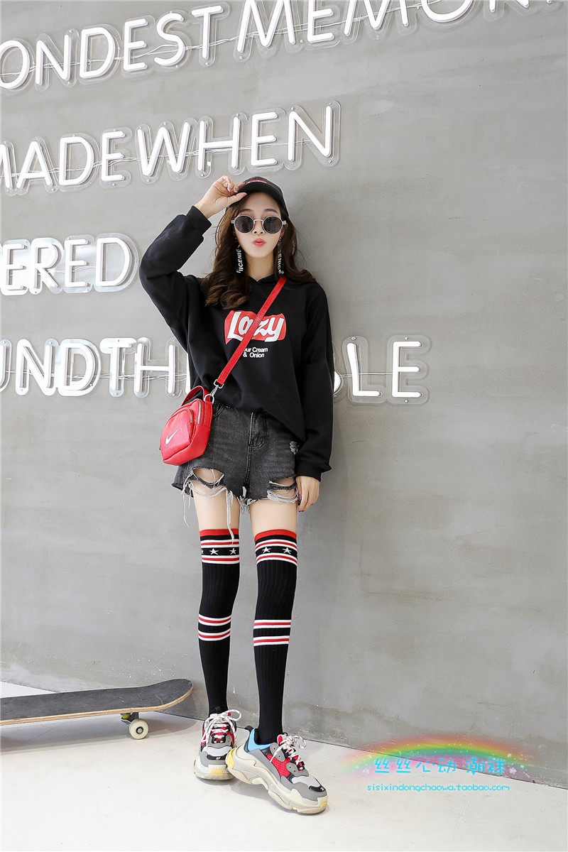 Thời trang cotton Nhật Bản kéo dài qua vớ đầu gối mùa thu và mùa đông dày ống đùi cao là tất chân quần tất siêu mỏng mùa hè